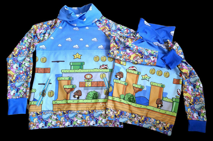 Preorder R31 Fabric/Vinyl Itsa Me Sidescroll Double Border Print