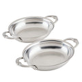 Provisions Set of 2, Stainless Steel 13oz Oval Au Gratin, Small (6.5 x 5.5 inches)