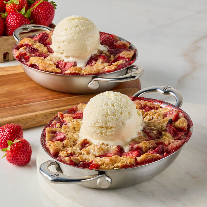 Provisions Set of 2, Stainless Steel 13oz Oval Au Gratin, Small (6.5 x 5.5 inches)