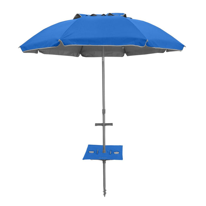 Royal Blue Sunraker Pole with built-in foldaway table and holders for 210cm Beachkit umbrella