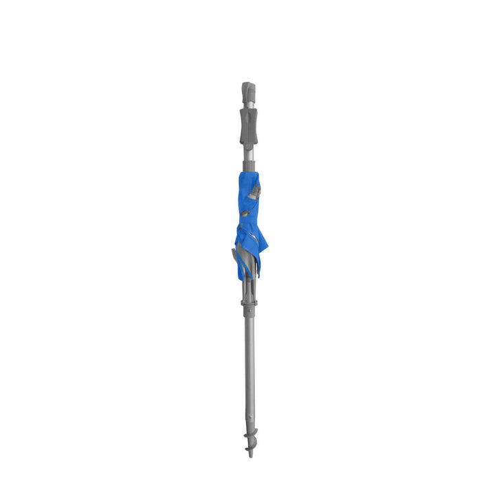 Royal Blue Sunraker Pole with fold-away table and built-in drink, phone, and key holders for 210cm umbrellas
