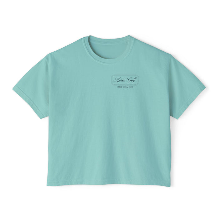 Saint Mary's College Après Golf Smick Social Club Women's Boxy Tee | Better in Blue Co.