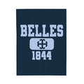 Saint Mary's College Belles 1844 Velveteen Plush Blanket | French Cross | Belles Blue | Better in Blue Co.