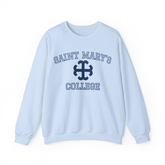 Saint Mary's College Crewneck Navy/Belles Blue | Smick | French Cross
