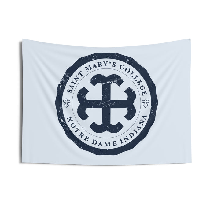 Saint Mary's College Distressed French Cross Seal Tapestry | Better in Blue Co.