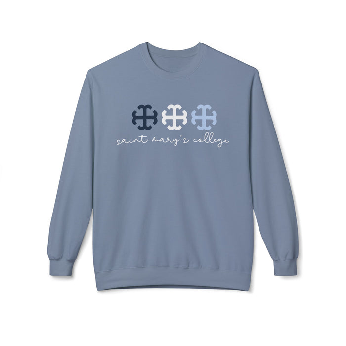 Saint Mary's College French Cross Crewneck | Belles | 1844 | Better in Blue Co.