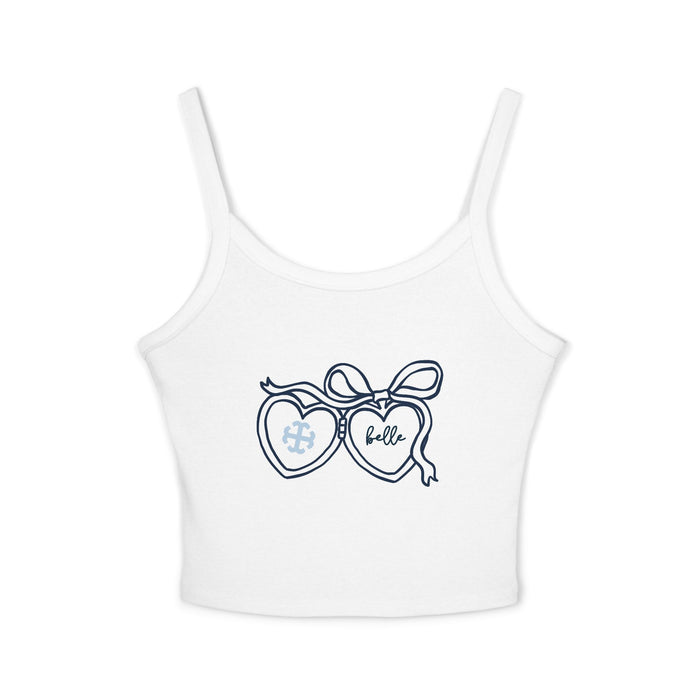 Saint Mary's College Heart Locket Coquette Tank Top | Belle | Smick | French Cross | Better in Blue Co.