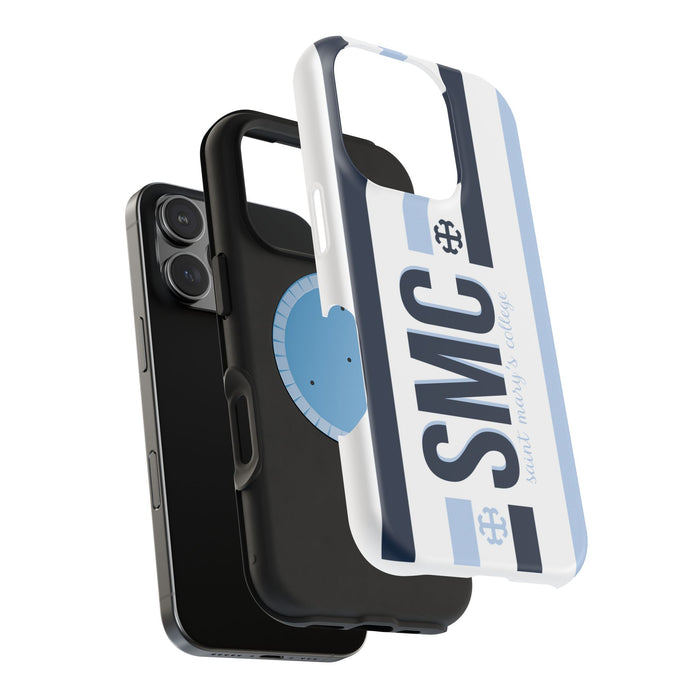 Saint Mary's College Navy/Belles Blue Striped Magnetic Phone Case | French Cross | Better in Blue Co.
