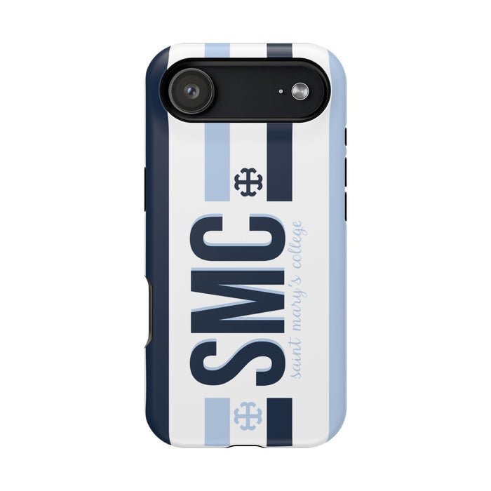 Saint Mary's College Navy/Belles Blue Striped Magnetic Phone Case | French Cross | Better in Blue Co.