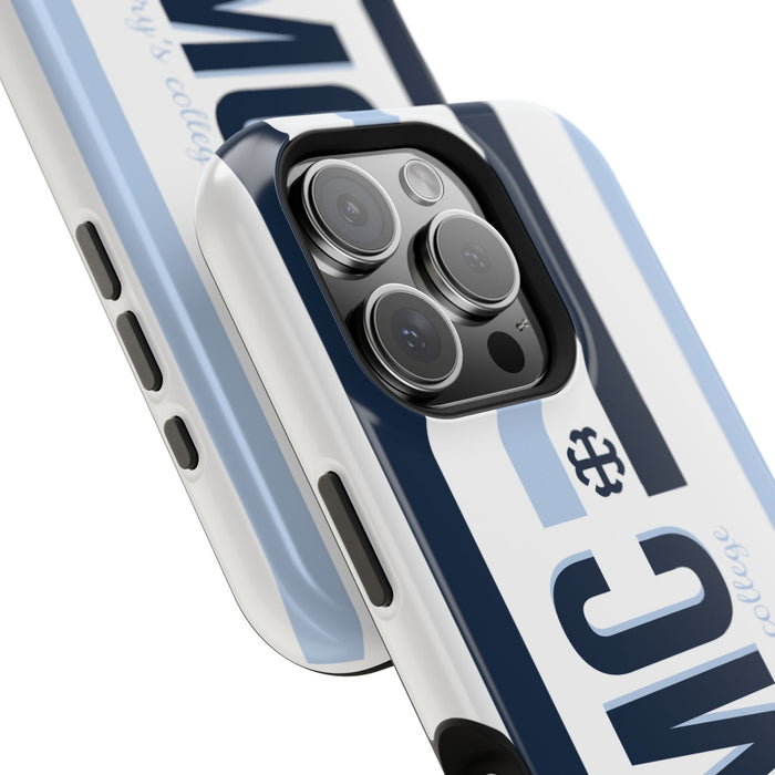 Saint Mary's College Navy/Belles Blue Striped Magnetic Phone Case | French Cross | Better in Blue Co.