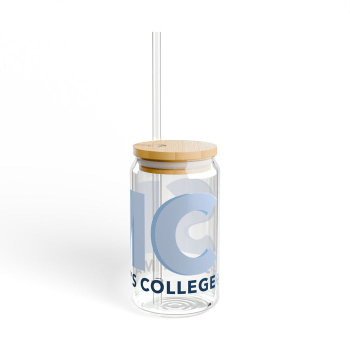 Saint Mary's College SMC Glass Cup with Straw | Belles | 1844 | Notre Dame, IN | Better in Blue Co