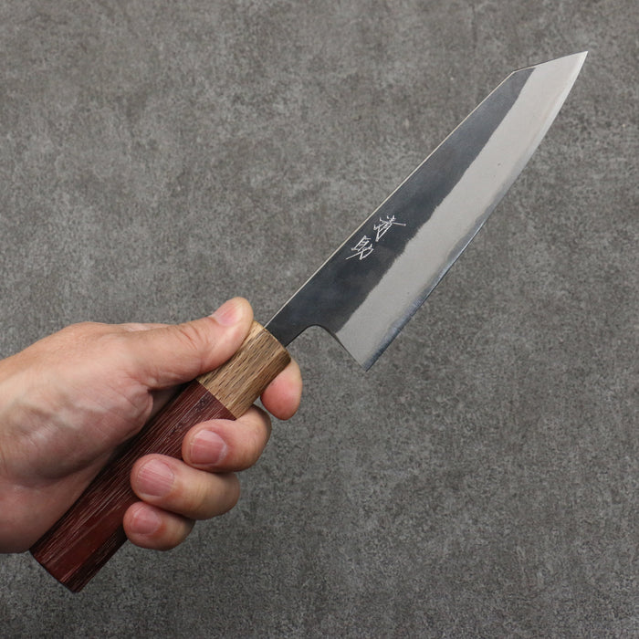 Seisuke Blue Steel No.2 Black Finished Small Bunka  150mm Purpleheart (Ferrule: Oak) Handle - Seisuke Knife