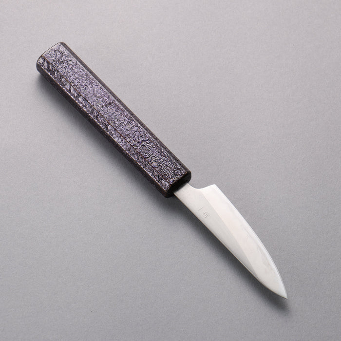 Seisuke White Steel No.1 Migaki Paring 80mm Purple Lacquered Oak Handle - Seisuke Knife