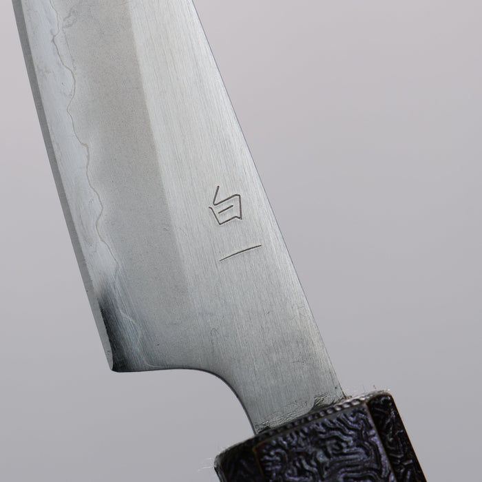 Seisuke White Steel No.1 Migaki Paring 80mm Purple Lacquered Oak Handle - Seisuke Knife