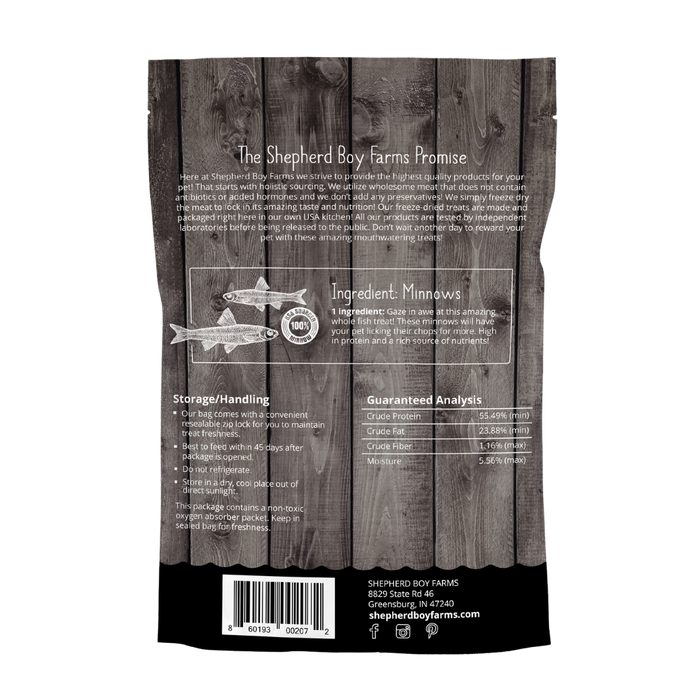 Shepherd Boy Farms Minnows Raw Freeze Dried Dog Treats