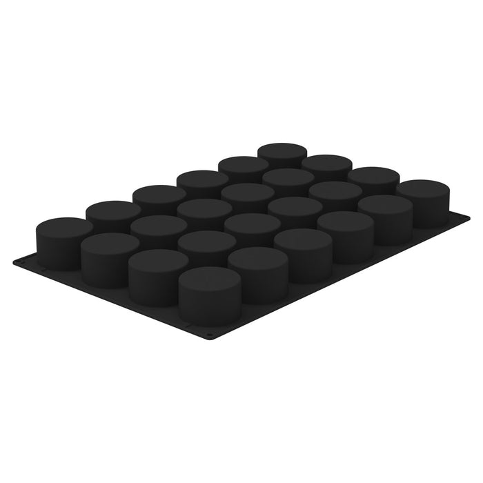 Black 24 round cavity mold on a white background.