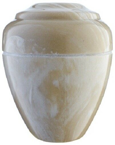 Small/Keepsake 18 Cubic Inch Creme Vase Cultured Marble Cremation Urn for Ashes