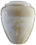 Small/Keepsake 18 Cubic Inch Creme Vase Cultured Marble Cremation Urn for Ashes