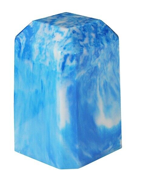 Small/Keepsake 36 Cubic Inch Sky Blue Square Cultured Marble Cremation Urn Ashes