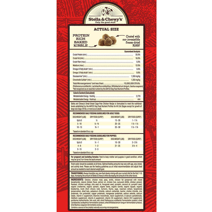 Stella & Chewy's Raw Coated Kibble Cage Free Chicken Recipe Small Breed Dry Dog Food