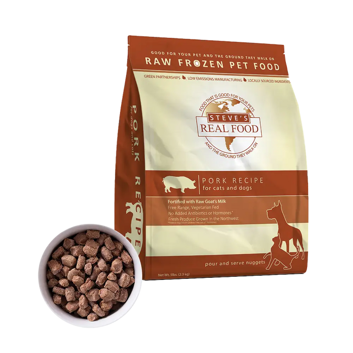 Steve's Real Food Frozen Raw Pork Diet for Dogs and Cats