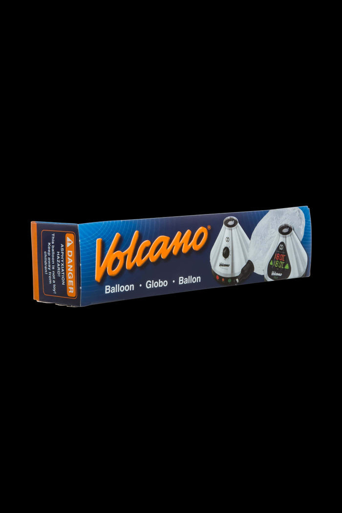 Front view of the Volcano Solid Valve Starter Set, showcasing the black valve against a white background with the brand logo.