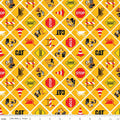 Table Runners & Placemats - CAT® Buildin' Crew Signs Yellow Cotton