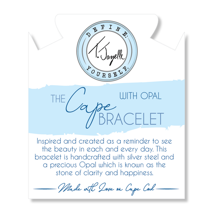 The Cape Bracelet - Silver Steel with Indigo Opal Ball