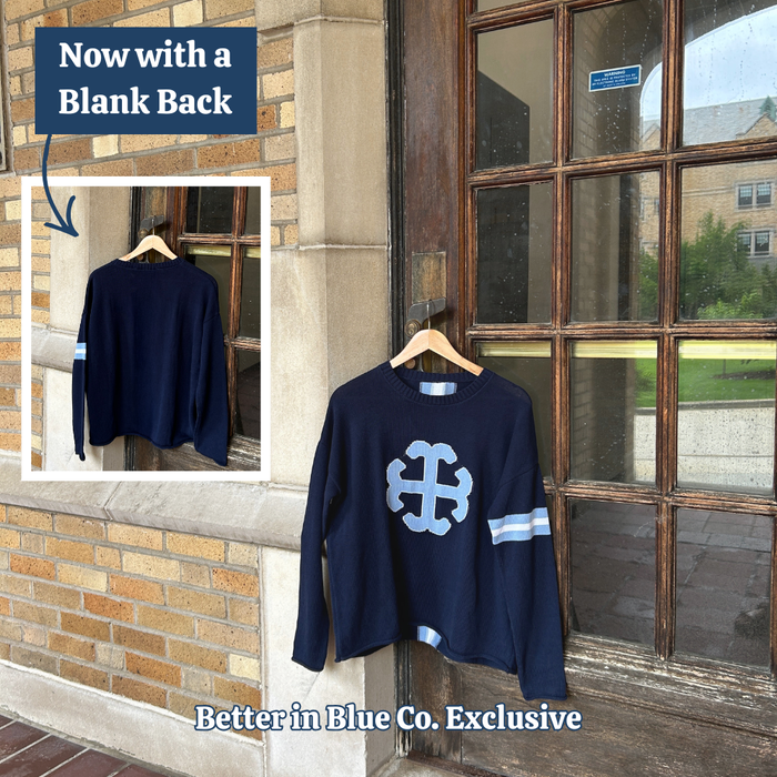 The French Cross Sweater | Saint Mary's College | Two Versions | PRE-ORDER | Navy | Belles Blue | White | Better in Blue Co.