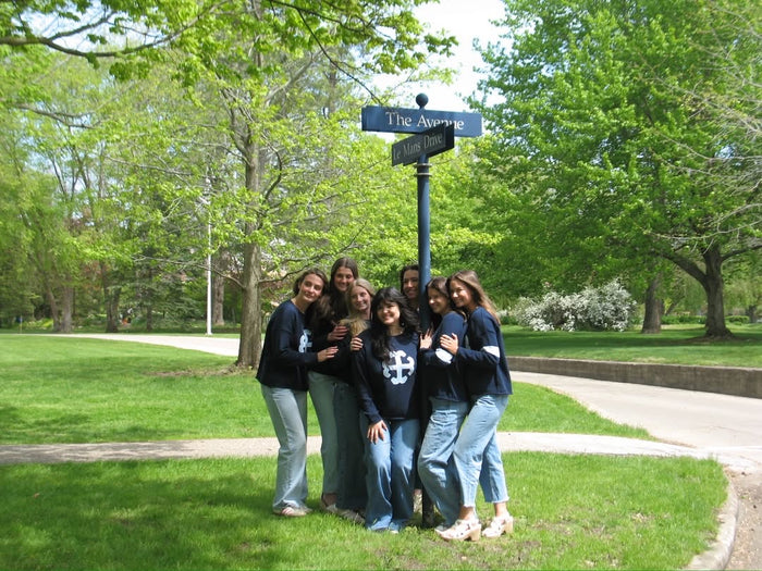The French Cross Sweater | Saint Mary's College | Two Versions | PRE-ORDER | Navy | Belles Blue | White | Better in Blue Co.