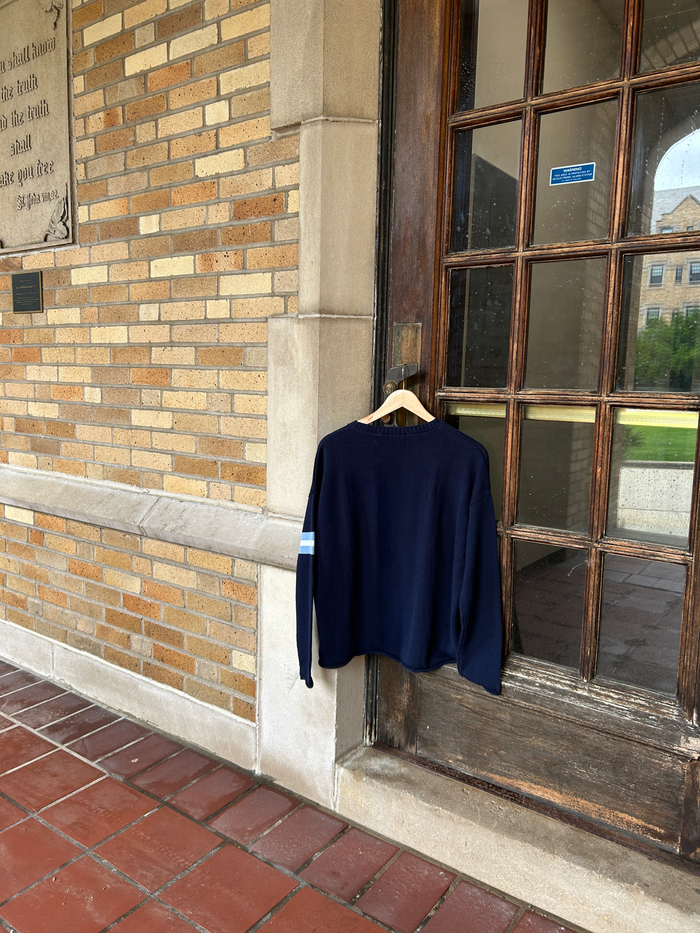 The French Cross Sweater | Saint Mary's College | Two Versions | PRE-ORDER | Navy | Belles Blue | White | Better in Blue Co.