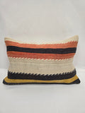 Turkish Hemp Pillow Cushion Natural Beige Orange Pillow Cushion Cover 16" x 24" #9047
