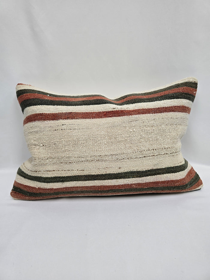 Turkish Hemp Pillow Cushion Natural Brown Cream Pillow Cushion Cover 16" x 24" #9021