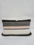 Turkish Hemp Pillow Cushion Natural Cream Black Gray Pillow Cushion Cover 16" x 24" #9137