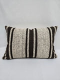 Turkish Hemp Pillow Cushion Natural Cream Black Pillow Cushion Cover 16" x 24" #9136