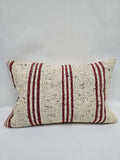 Turkish Hemp Pillow Cushion Natural Cream Black Pillow Cushion Cover 16" x 24" #9143