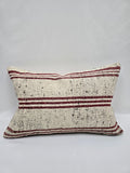 Turkish Hemp Pillow Cushion Natural Cream Black Pillow Cushion Cover 16" x 24" #9154