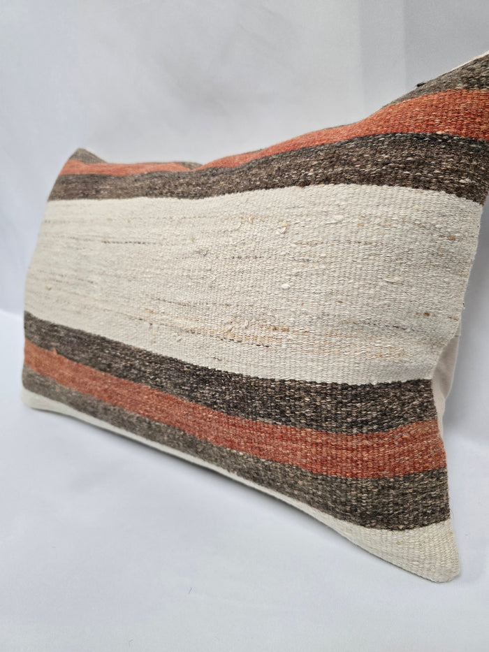 Turkish Hemp Pillow Cushion Natural Cream Brown Pillow Cushion Cover 16" x 24" #9008
