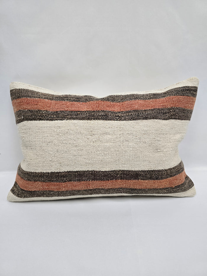 Turkish Hemp Pillow Cushion Natural Cream Brown Pillow Cushion Cover 16" x 24" #9013