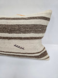 Turkish Hemp Pillow Cushion Natural Cream Brown Pillow Cushion Cover 16" x 24" #9140