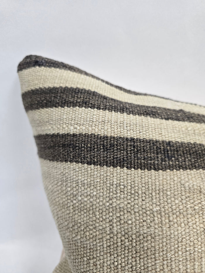 Turkish Hemp Pillow Cushion Natural Cream Brown Pillow Cushion Cover 16" x 24" #9153