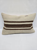 Turkish Hemp Pillow Cushion Natural Cream Brown Pillow Cushion Cover 16" x 24" #9165