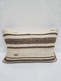 Turkish Hemp Pillow Cushion Natural Cream Brown Pillow Cushion Cover 16" x 24" #9162