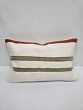 Turkish Hemp Pillow Cushion Natural Cream Green Red Pillow Cushion Cover 16" x 24" #9017