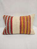 Turkish Hemp Pillow Cushion Natural Cream Red Blue Yellow Pillow Cushion Cover 16" x 24" #9046