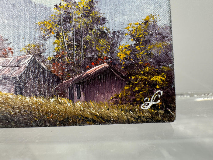 Vintage Artist Victor Franco Countryside Cabin Signed Original Painting