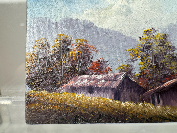 Vintage Artist Victor Franco Countryside Cabin Signed Original Painting
