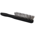 WIRE BRUSH 4 ROW S/S ACADEMY (0.35MM) - BLACK PLASTIC HANDLE - 0.35MM WIRE