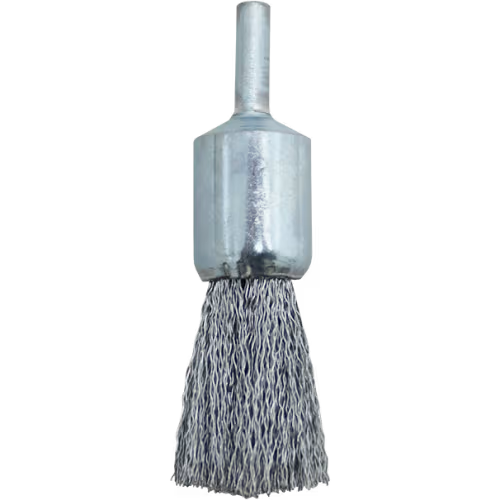 WIRE BRUSH PORT 15MM MOUNTED WERN - 6MM SHANK - FLAT TRIM 0.30MM WIRE