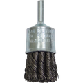 WIRE BRUSH PORT 25MM MOUNTED KNOTTED - 6MM SHANK - FLAT TRIM 0.50MM WIRE